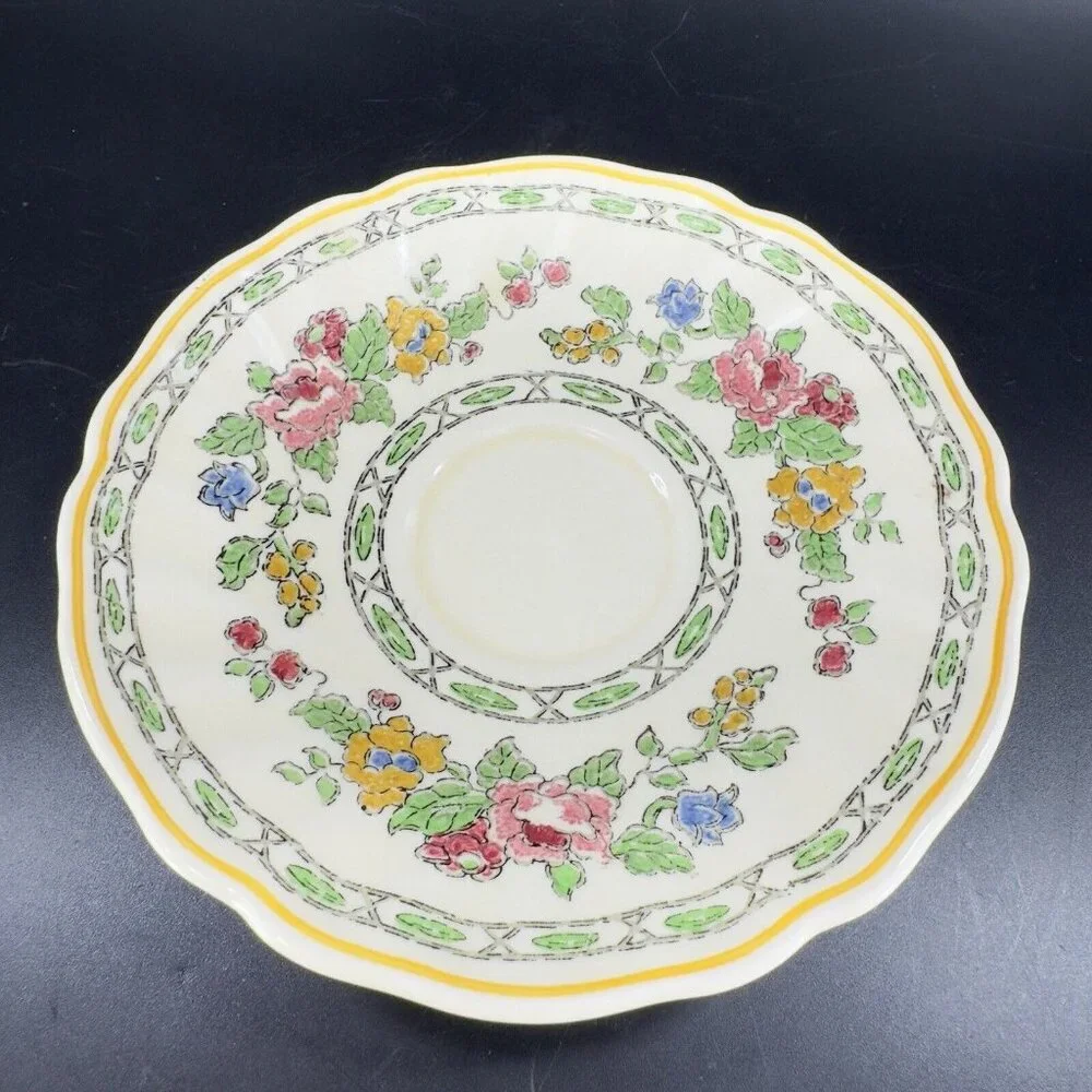 Antique Royal Doulton The Cavendish‎ Porcelain Teacup And Saucer Set England VTG